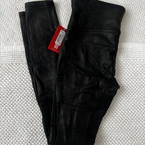 SPANX Faux Leather Black “Fleece Lined” Leggings